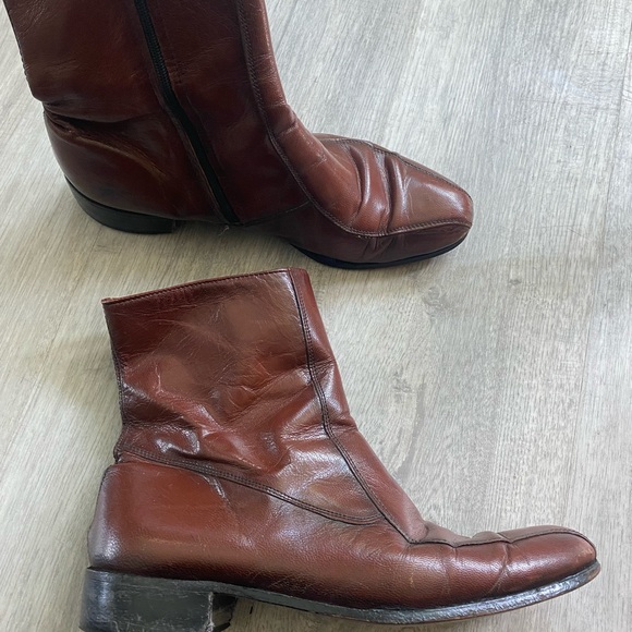 Vintage Men’s Rustic Brown Western Chelsea Leather boot size 9.5 - Picture 7 of 10